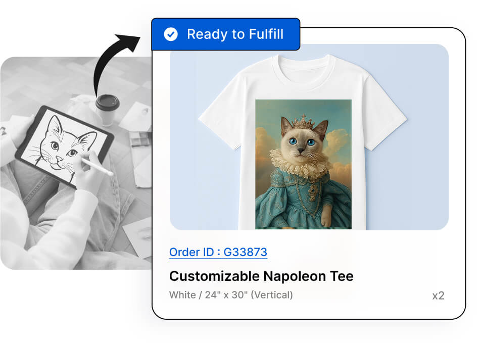 No manual design work with AI-generated images.